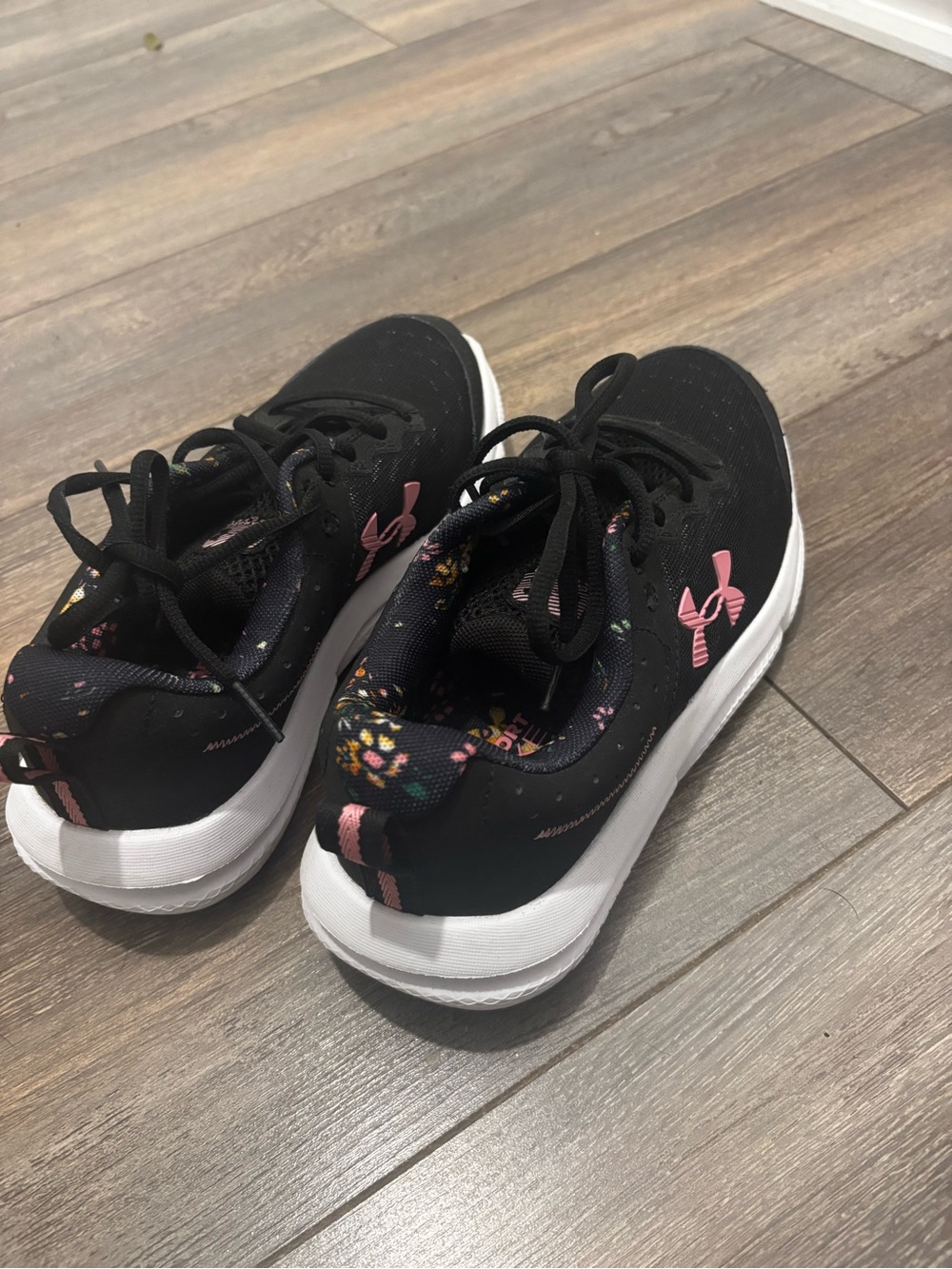 Under Armour ' Black & Pink Athletic Sneakers